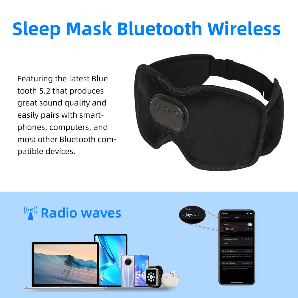 Smart Sleep Mask with Bluetooth Headphones